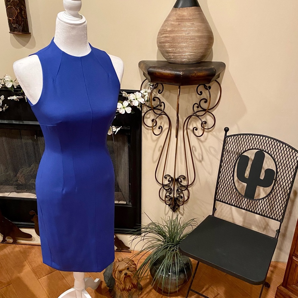 NWT Antonio Melani Royal Mosaic Blue Grecian Sleeve Dress - Size 0